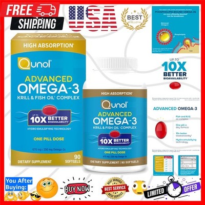 Advanced Omega 3 Krill and Fish Oil Complex, 10x Better Bioavailability, One ...
