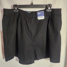 Old Navy Womens Taylor Shorts Linen Blend Black Pleated Extra High Rise XL