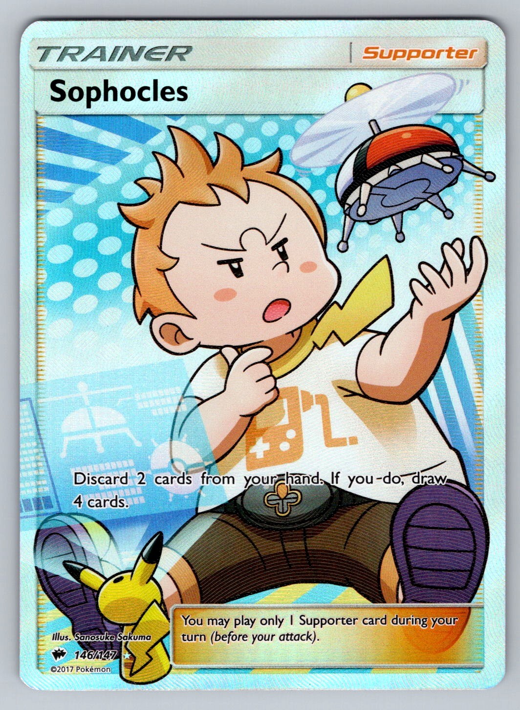 Sophocles (Full Art) Holo Ultra Rare SM - Burning Shadows 146/147 NM