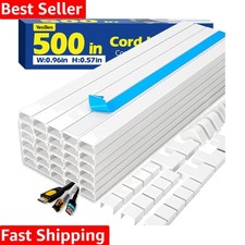 500in Cord Hider Kit, Cord Covers for Wires on Wall, Paintable Cable Raceway,...
