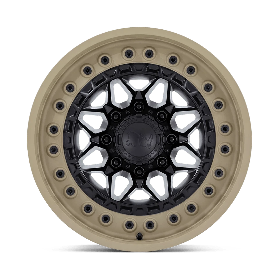 Rueda Rhino Alpha 18x9 negra mate negra con labio arena 6x5,5 (20 mm) Foto 3 de 4