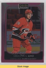 2021-22 O-Pee-Chee Platinum Matte Pink Sebastian Aho #12 READ a3q