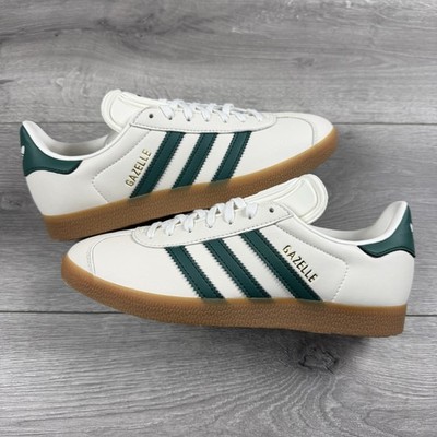 Adidas Gazelle Leder Sneaker ''Creme / Grün / Gummisohle'' - Größe UK 5 / EU 38