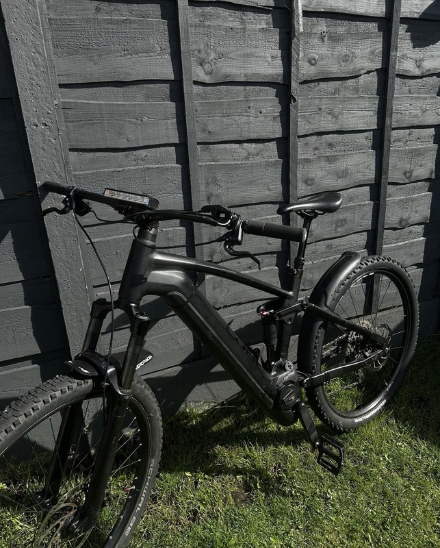 Cube full suspension mountain bike pedal assist