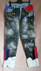 Hand Painted Custom Space Themed Wrangler Jeans Size 14 30" Waist Unique 1 Off