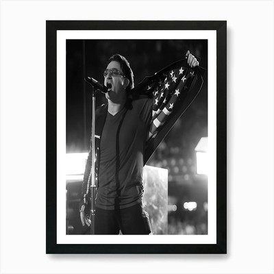 Bono, Leadsänger von U2 Kunstdruck gerahmt Wandbild Poster Leinwanddruck Bild