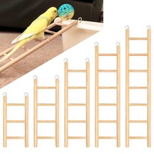 5pcs Wooden Bird Ladder for Parrots Cage 5 Basic Sizes Perch Parakeet Climbin...