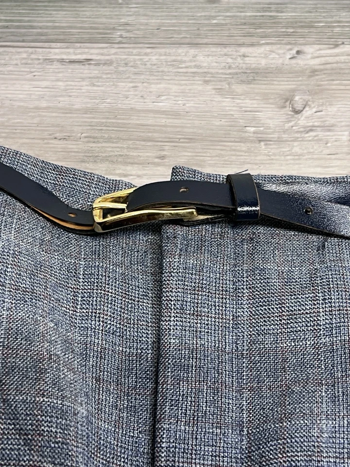 Vintage Women Plaid Office Pencil Skirt 80s Levi Strauss Pleated Talon Zip Sz 14 - Image 3 of 4