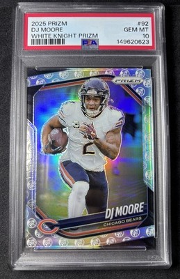 Pop 1! 2025 White Night Prizm Dj Moore 2/3 Jersey Match!