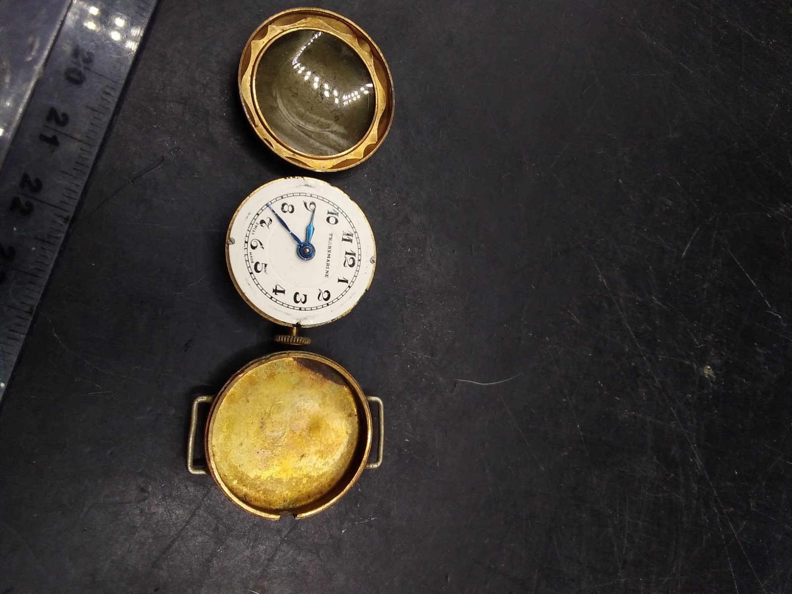 Rare Ladies Transmarine Watchtrench Style Spares Repairs Non Runner