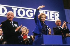 British Prime Minister Margaret Thatcher with Chairman of Conserva- Old Photo