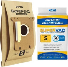 VEVA 30 Pack Type EL200F S-Bags for Electrolux Canister EL6985, EL6988, EL7020