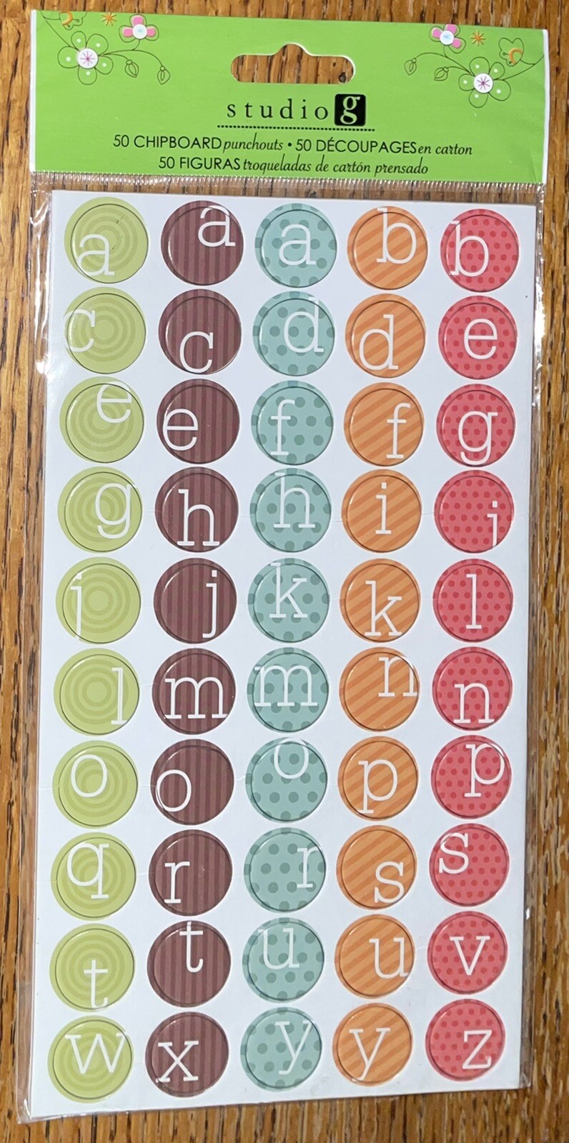 Studio G Chipboard Punch out Alphabet Letters Alphas