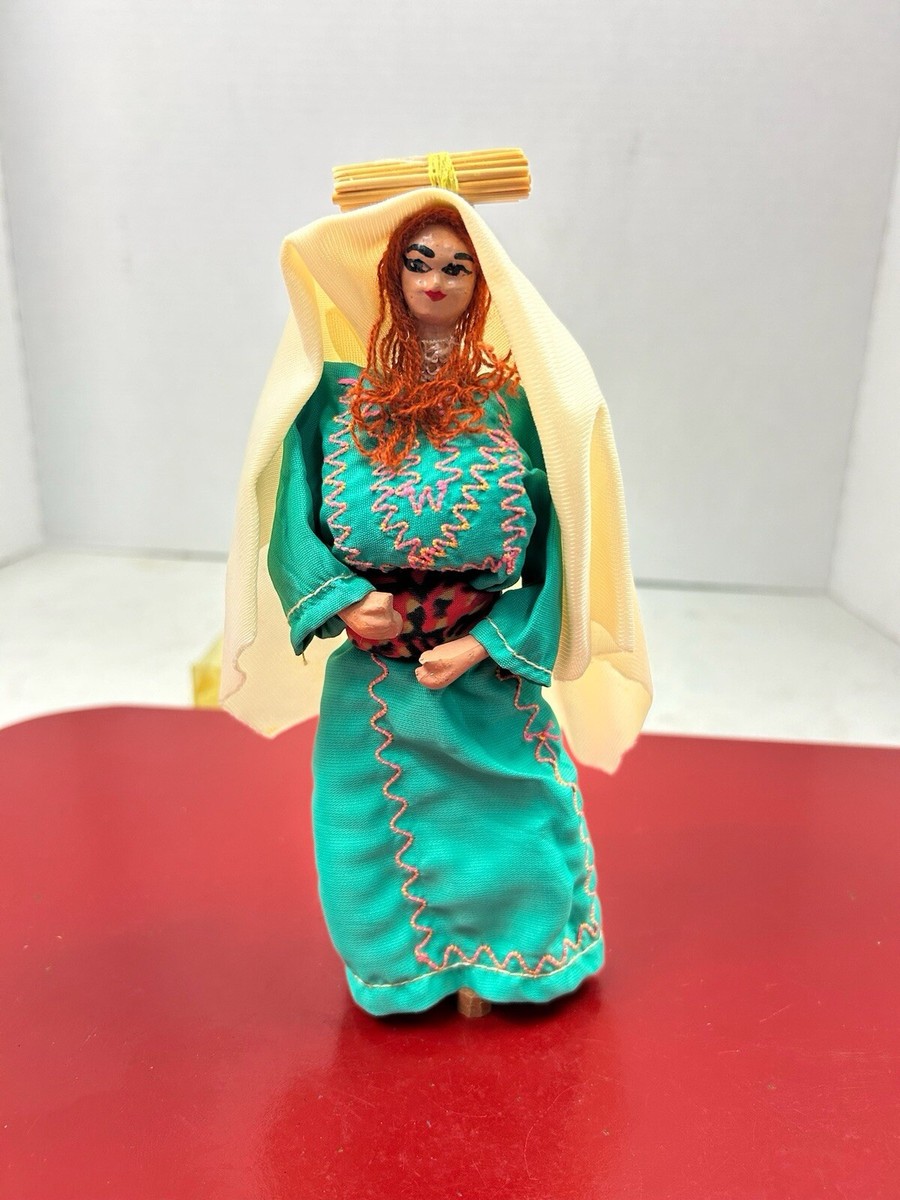 Vintage Ethnic Dolls Hand Painted‎ Face Collectible Clothe Dress Woman Female Vintage Souvenir Costume Doll: Hand-painted Face, 18cm - Etsy main image 3