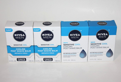 LOT (4) NIVEA MEN SENSITIVE COOL COOLING POST SHAVE BALM 3.3 FL OZ