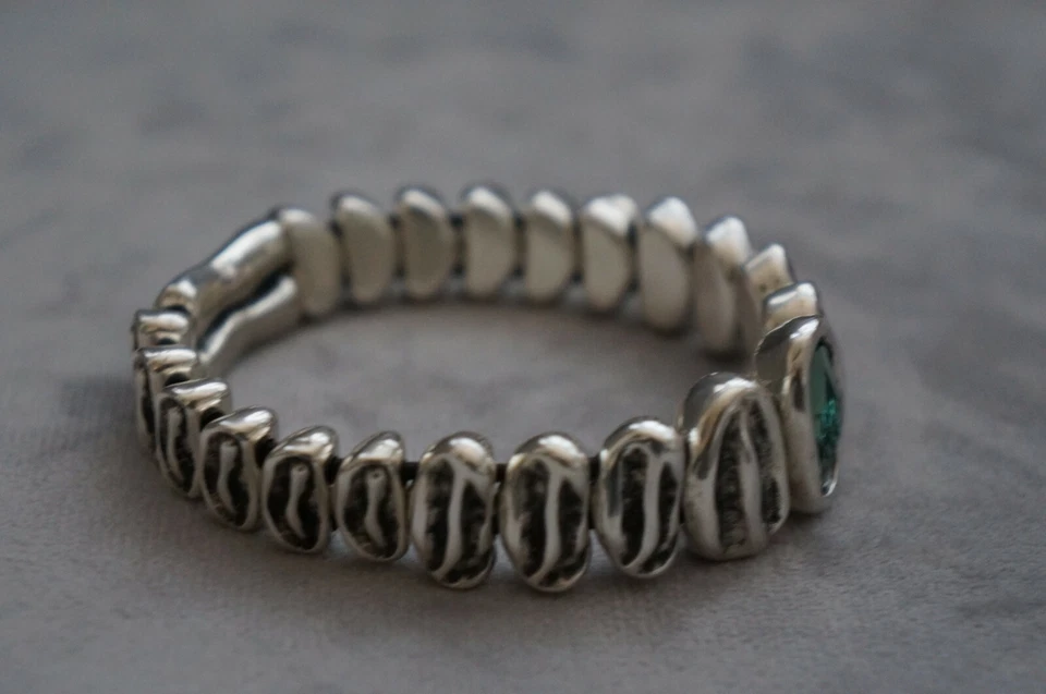 NUEVO CON ETIQUETAS Uno De 50 Plata Elementos Como Nuevos Cristal REPTIL Pulsera Elástica 7"-10" Foto 3 de 4