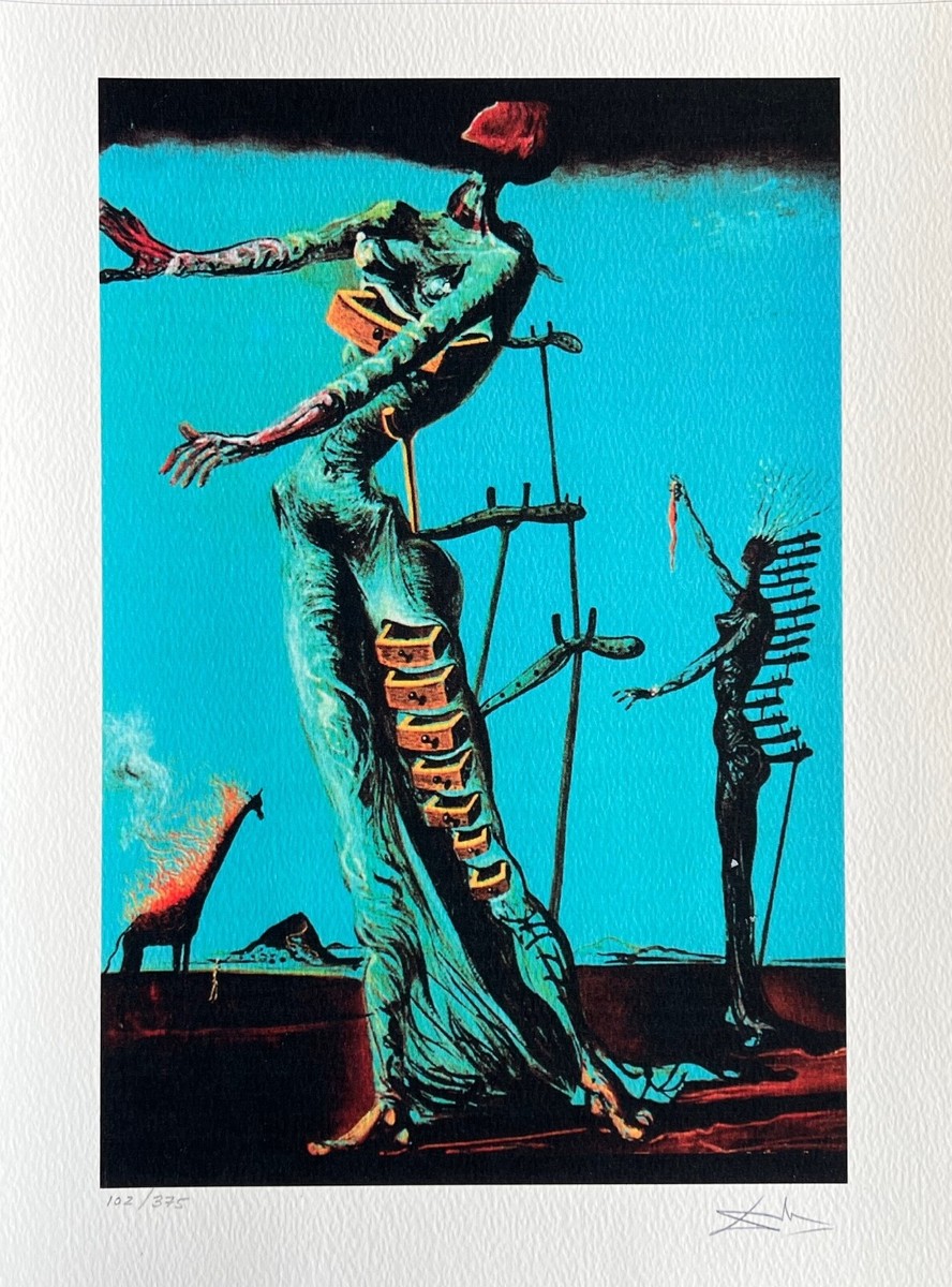 Salvador Dali BURNING GIRAFFE Facsimile Signed & Numbered Giclee