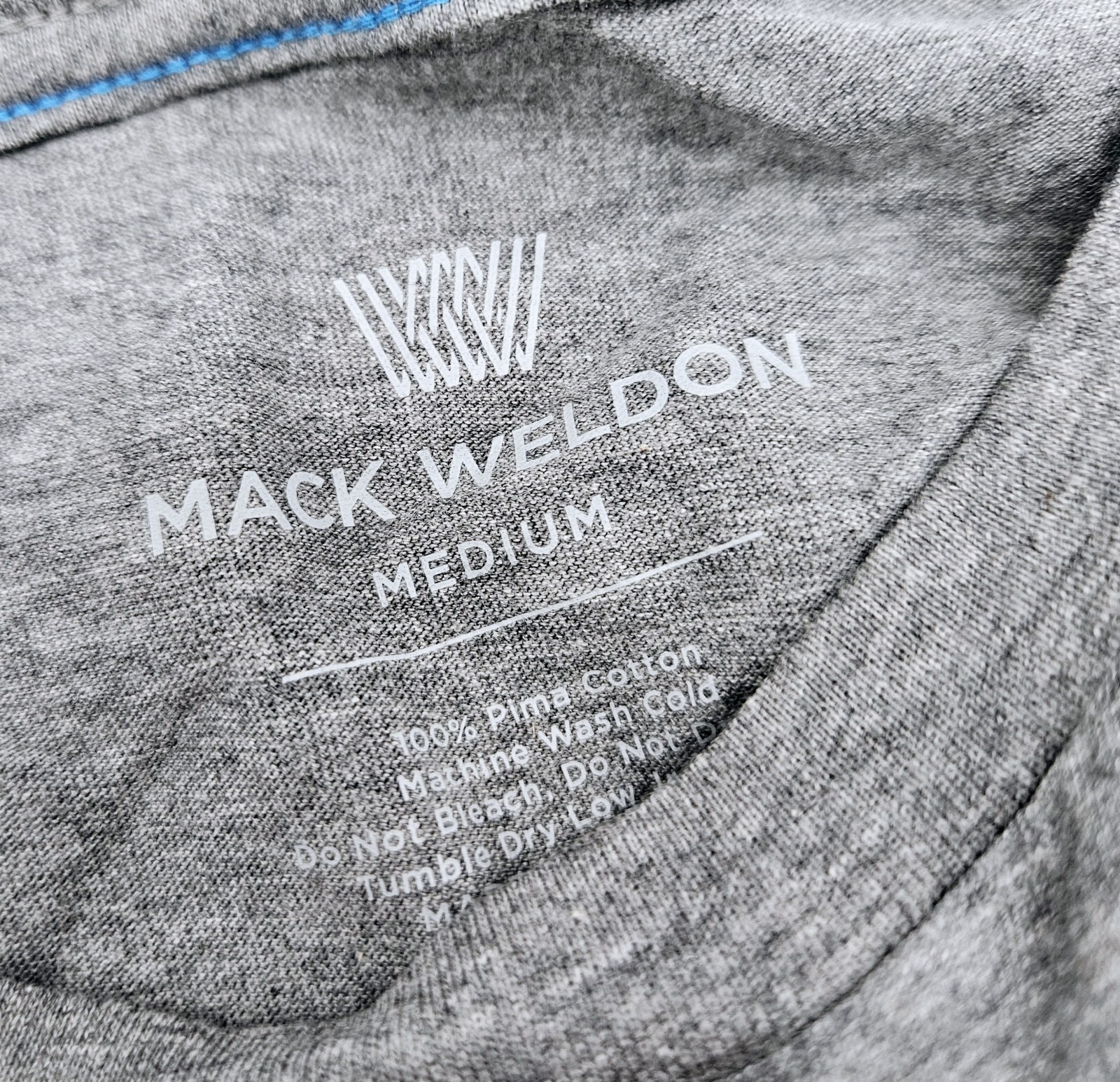 Mark Weldon Pima Crew Neck Pocket T Shirt Gulfstream Heather Grey Mens Medium M