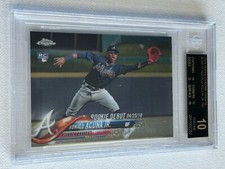 2018 TOPPS CHROME UPDATE ROOKIE DEBUT RONALD ACUNA JR BGS BLACK LABEL 10 POP 5