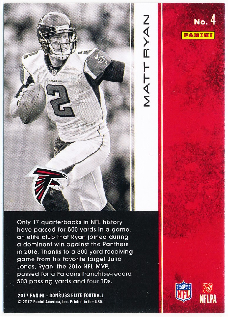 Matt Ryan Atlanta Falcons 2017 Donruss Elite Football Base
