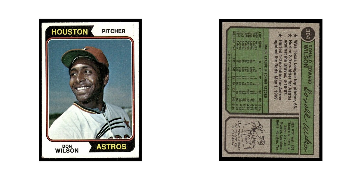 1974 Topps Baseball Card Don Wilson Astros #304 | eBay