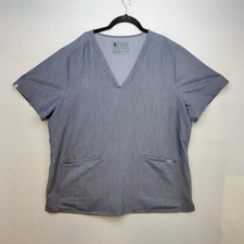 FIGS Top Women's Size XXL Gray Technical Collection Casma 3 Pocket V Neck
