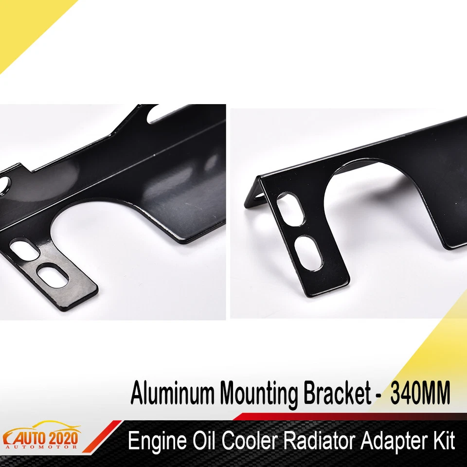 Universal 340MM Aluminum Mounting Bracket Engine Radiator Oil Cooler Adapter Kit Foto 3 de 4