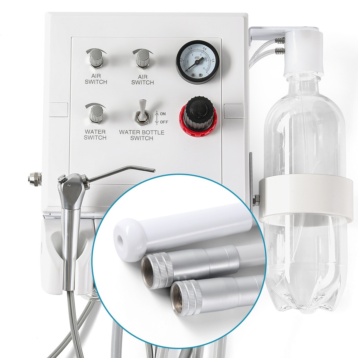 Portable Dental Turbine Unit with Weak Suction Work with Air Compressor 4 Holes