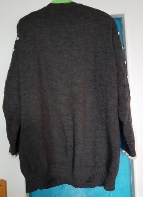 Gilet René Derhy Gris Souris Multicolore - Taille 42-48, Occasion Très Bon état, Style Tricot De Noël