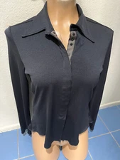 GUESS Black Long Sleeve Stretch Shirt w/ Snap Front - Women's Sz M