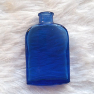 Vintage Bourjois Cobalt Blue Mini Glass Perfume Bottle 2 