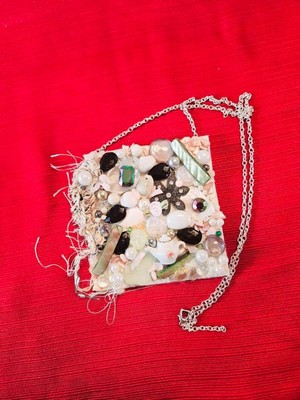 Unique Handmade Art To Wear Necklace With Oversize Pendant  Avant Garde Style