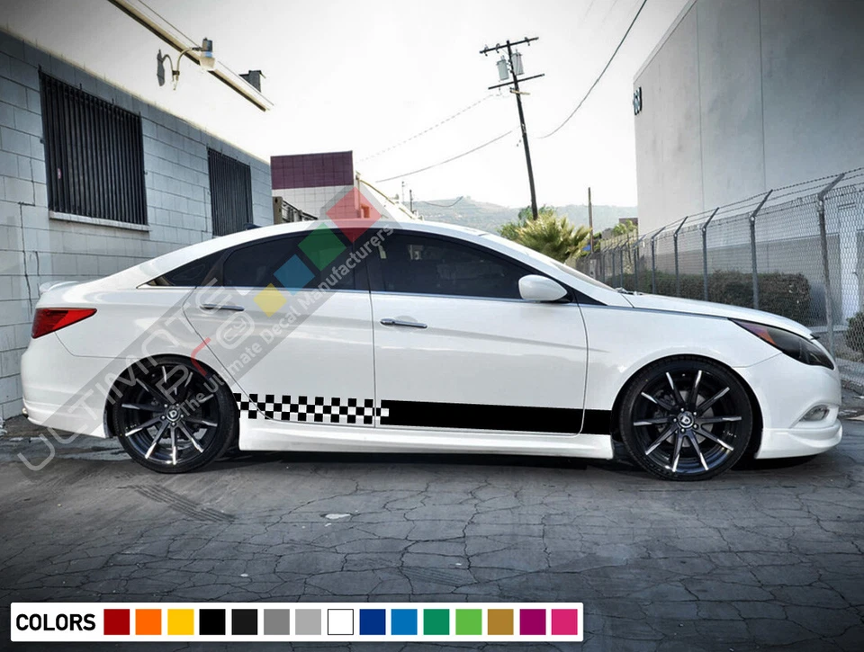 Calcomanía adhesiva rayas puertas laterales para faros LED deportivos Hyundai Sonata 09-17 Foto 2 de 4