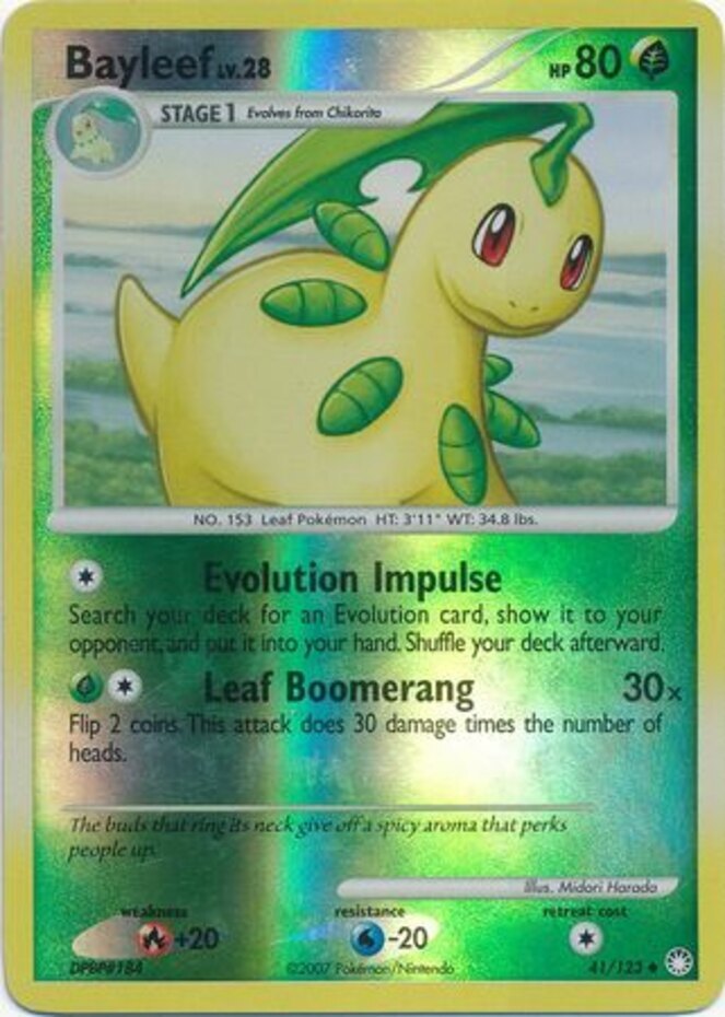 Pokemon - Bayleef - 41/123 - Uncommon - Reverse Holo - Mysterious Treasures - LP