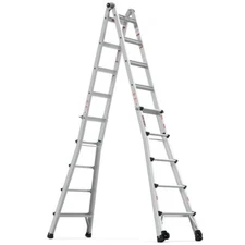 22 Ft Aluminum Adjustable Ladder Folding Portable Stepladder Multi-Use Ladder