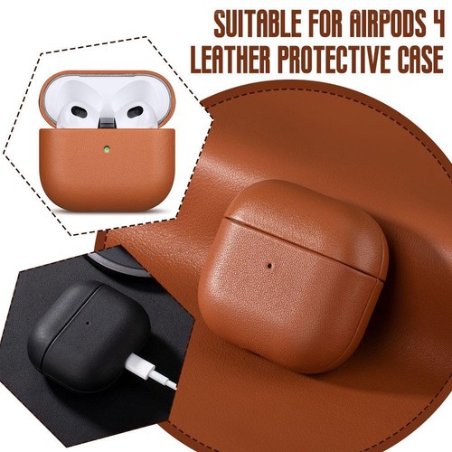 Protective Case for AirPods 4 Leather Case Earphone Cover Anti Drop Prote D4P7