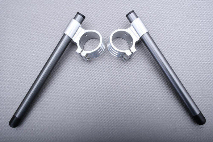 Demi-guidons surélevés 46mm argent moto Suzuki SV 1000 S SVS 2003-2010