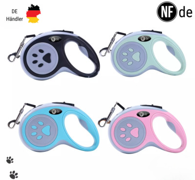 Automatische Hundeleine Rollleine Flexileine 3m/5m für Hunde bis 25kg NFde 