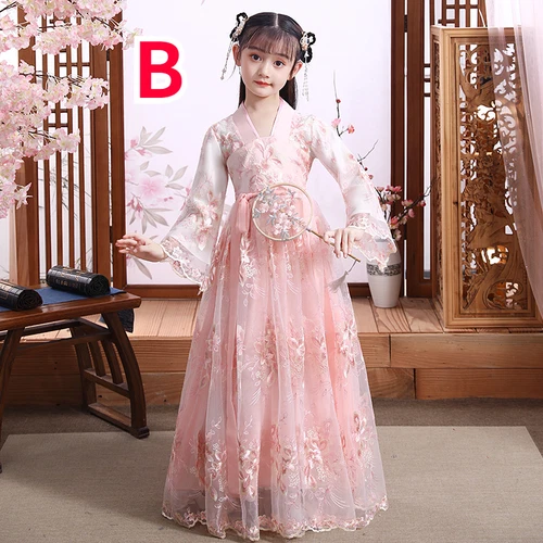Chinese Child Kid Girl Dress Hanfu Mesh Embroidery Tang Suit Costume Ancient - Picture 17 of 20