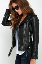 Women's Genuine Lambskin Leather Motorcycle Slim Fit Designer Biker Jacket