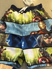 Marvel Avengers Large New With Tag 10-12 Age Ultron Boys Swimsuit Trunk Shorts