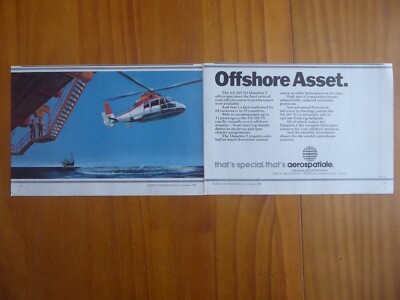 1/1988 PUB AEROSPATIALE SA.365N1 DAUPHIN 2 OFFSHORE HELICOPTER ORIGINAL AD