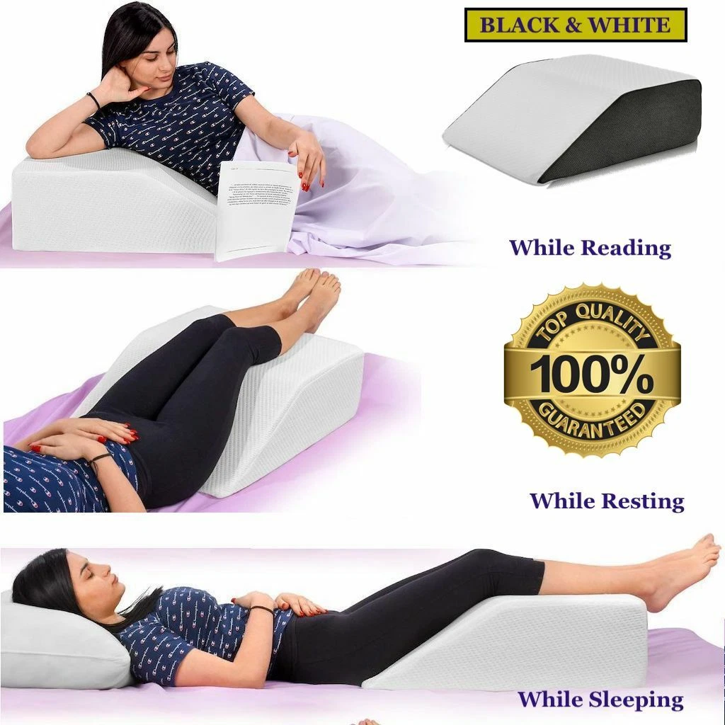 Large Elevating Leg Wedge Pillow for Back Hip Knee Pain Sleeping Reading  Resting