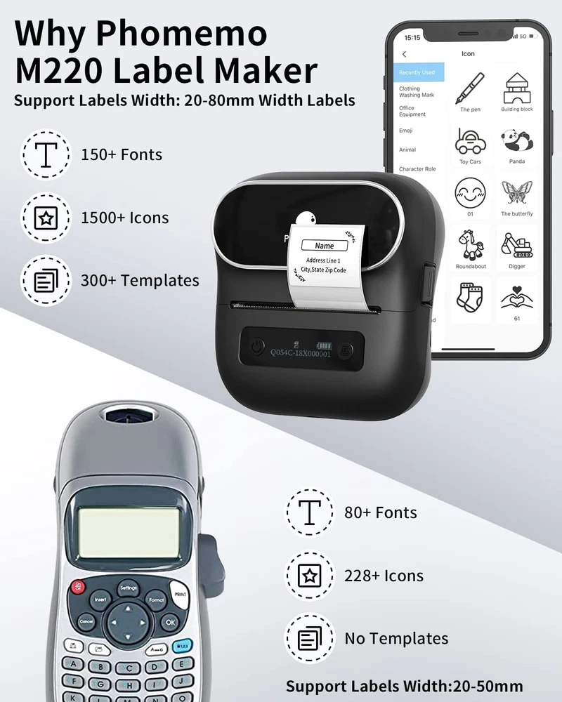Phomemo M220 3-Inch Thermal Label Printer for Home and Office Use Phomemo M220 3-Inch Thermal Label Printer for Home and Office Use