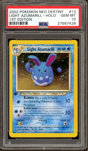 Light Azumarill (1st Edition) graded PSA 10 for sale on eBay