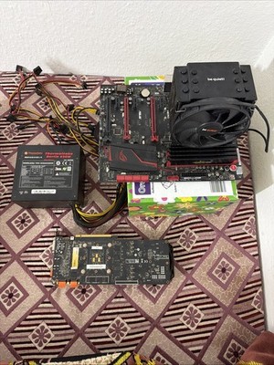 Mainboard mit CPU + kühler, Netzteil, RAM und Grafikkarte