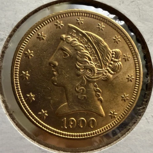 1900 $5 Liberty Head Half Eagle Type 2 MS/UNC Beautiful