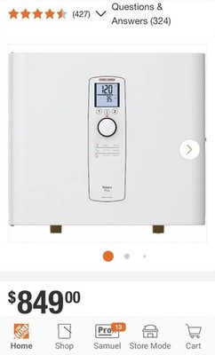 Stiebel Plus 36 Tankless Water Heater   Instant Hot Water, High Efficiency