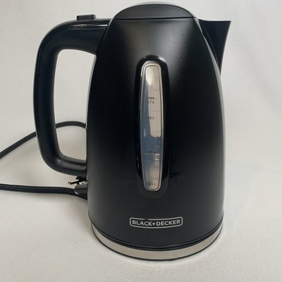 BLACK+DECKER Electric Tea Kettle  Rapid Boil Water  Pot 1.7 L Black
