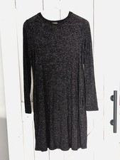 J.Crew Black Marled Knit Swing Dress Long Sleeve Pockets Size Small